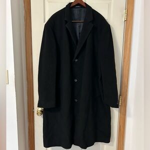 Chaps Men's Black Coat 80% Wool size 52 L